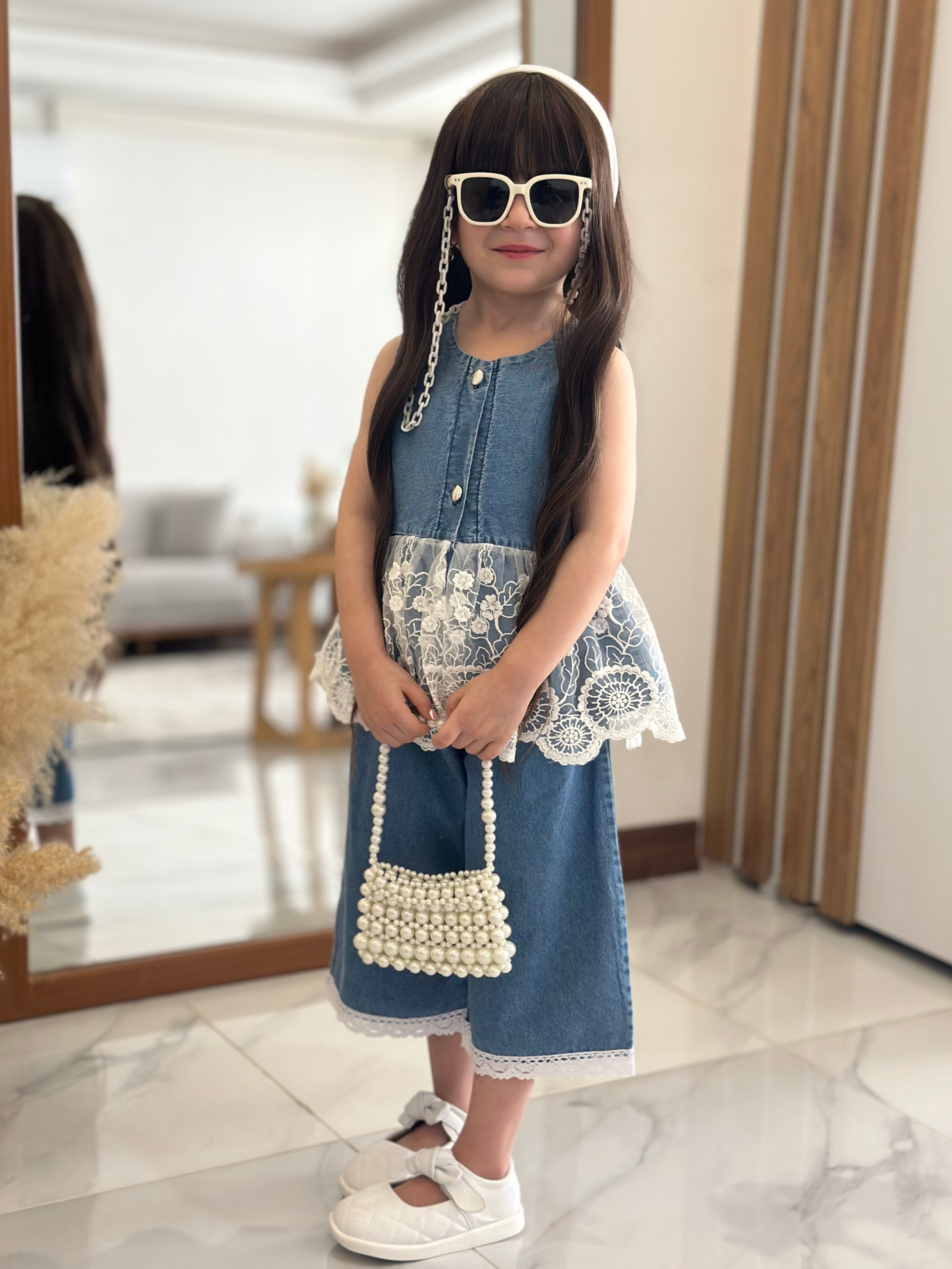 ست تاپ و شلوارک دخترانه بچگانه جنس لباس لی